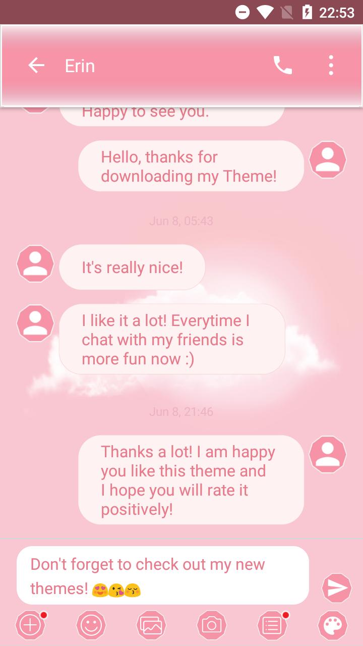 Descargar SMS Messages Pink Cloud Theme en PC | GameLoop Oficial