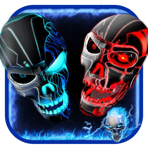 Neon Evil Skull 3D Theme Colle