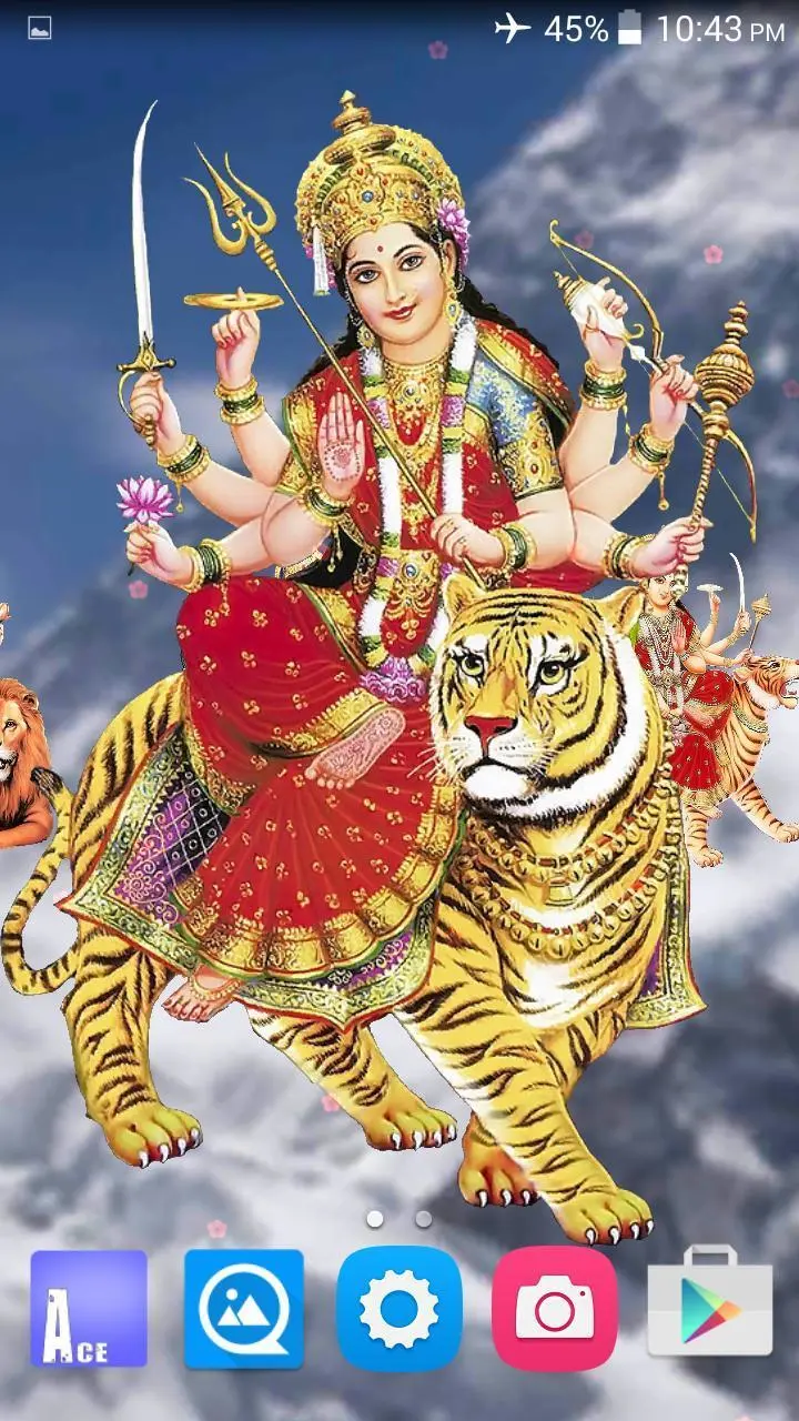 Download 4D Maa Durga Live Wallpaper android on PC
