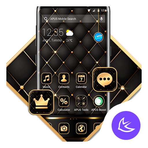 Black golden APUS Launcher the