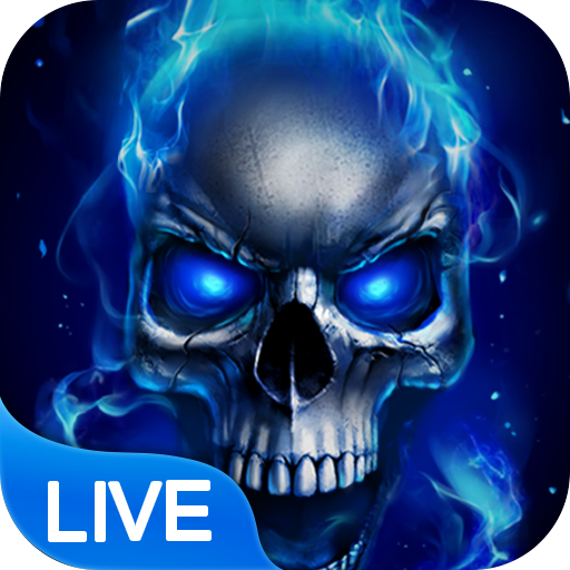 Blue Fire Skull Live Wallpaper