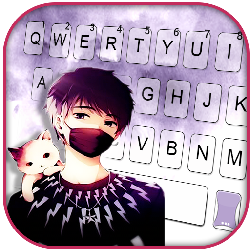 Boy and Cat Keyboard Backgroun