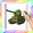 How to Draw WWIII Tank Easy