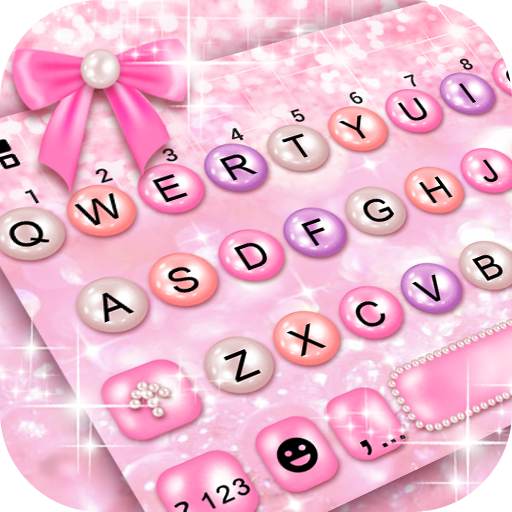 Girly Pink Pearl Keyboard Them