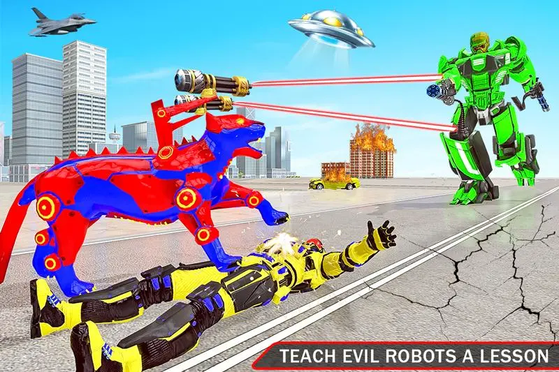 Download Flying Panther Robot Bike Game android on PC