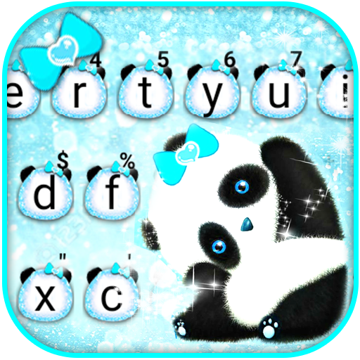 Blue Glitter Panda Tema