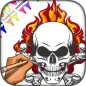 Skull Fire Coloring Pages