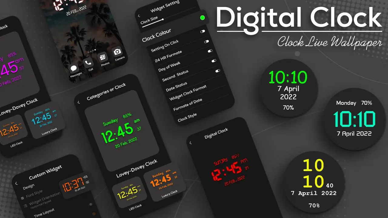 Download Digital Clock Live Wallpaper android on PC