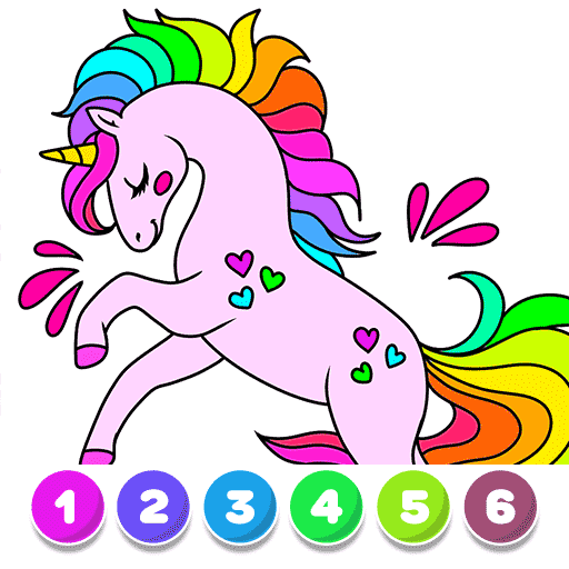 Unicorn coloring by number