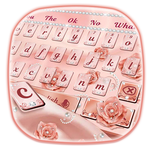 Pink Rose Gold Keyboard Typing Theme