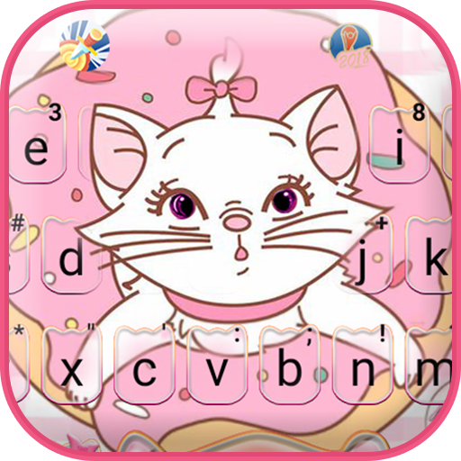 Pinky Cat Donut Klavye Arkapla