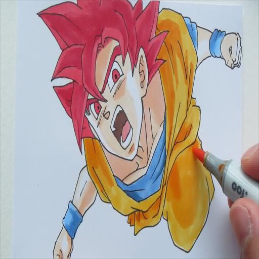 Como Desenhar o Goku GOD - Dragonball - Passo a Passo 