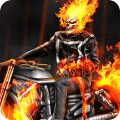 Ghost Bike Skull Rider-City Rescue Blazing Fire 3D