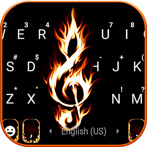 Fiery Hot Music Keyboard Backg