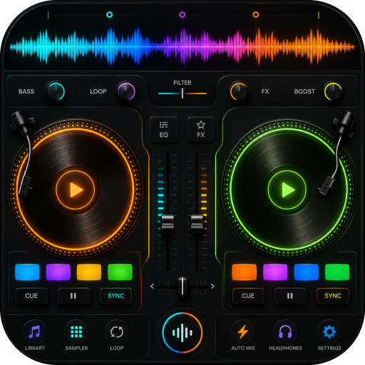 DJ Music Mixer & Drum Pad