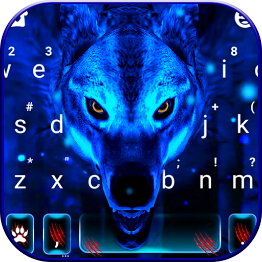 Tema Keyboard Ice Wolf 3d