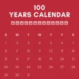 100 Years Calendar - 2001 to 2