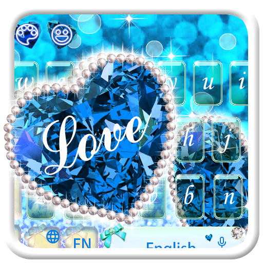 Blue Diamond Love Keyboard Theme