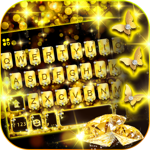 Golden Diamonds Keyboard Backg