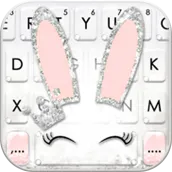 Silver Glitter Bunny Keyboard 