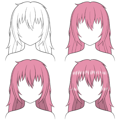 How to draw anime hair guid.