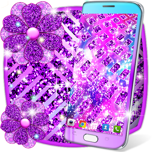 Purple glitter live wallpaper