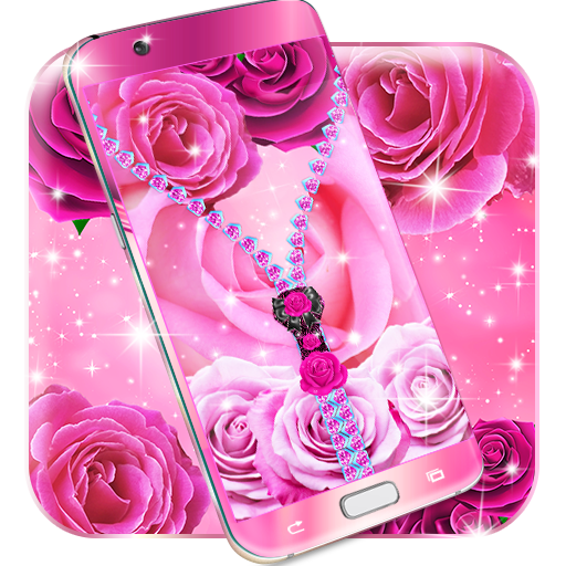 Lock screen zipper pink rose