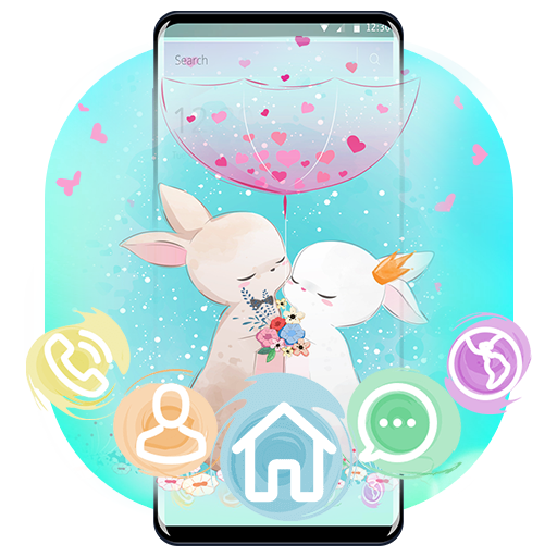 Cute Love Bunny Couple Theme