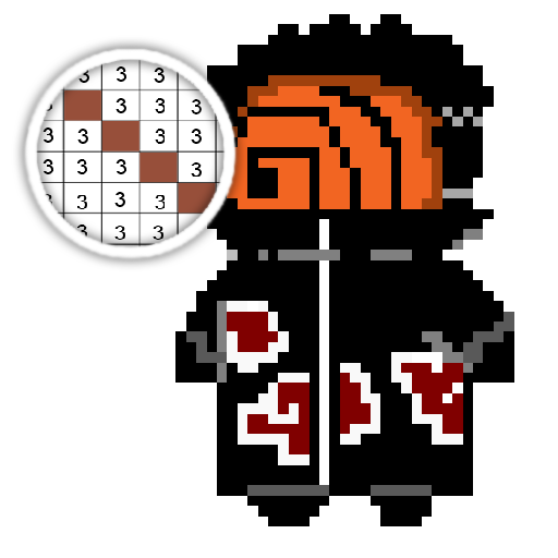 Color By Number Naruto pixel art