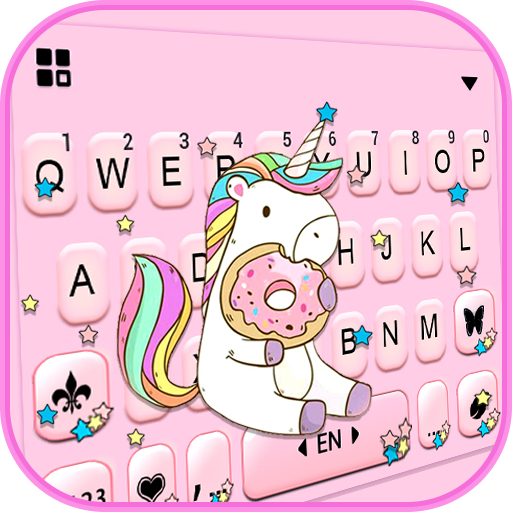 Tema Keyboard Pink Unicorn Don