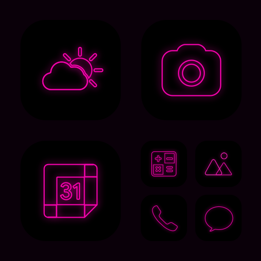 Wow Pink Neon Theme, Icon Pack