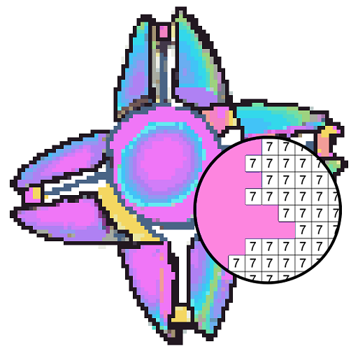 Fidget Spinner Pixel Art Color