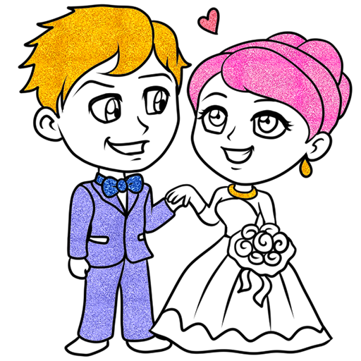 Glitter Wedding Coloring Book