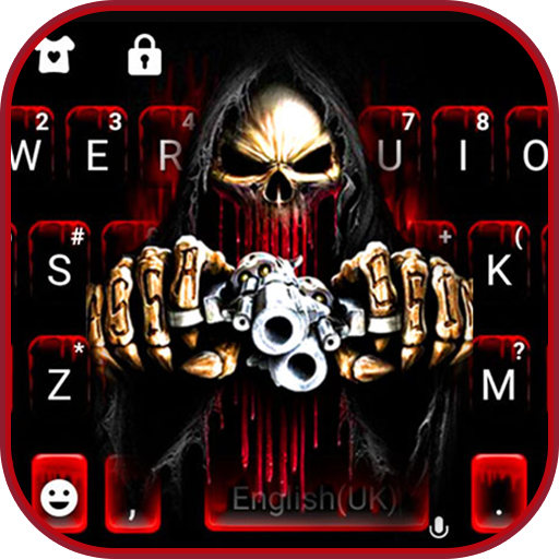 Bloody Skull Guns Keyboard The