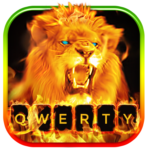 Fire Lion Keyboard + Wallpaper