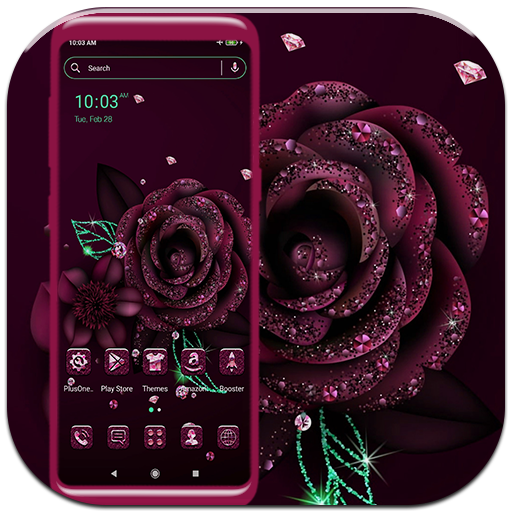 Giltter Rose Launcher Theme