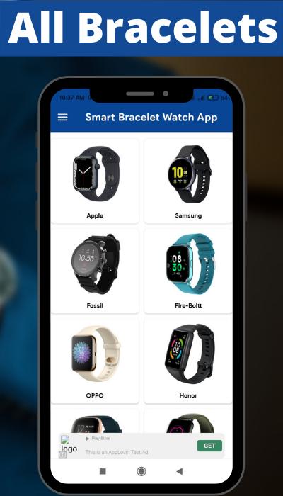 Smart wristband best sale watch app