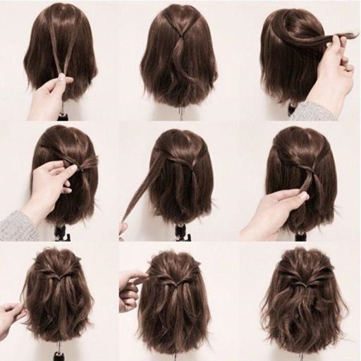 Hairstyles for girls for short hair step by step