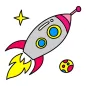 Space & Planets Coloring Book