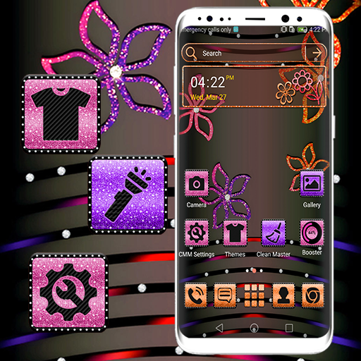 Glitter Flower Launcher Theme