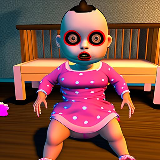 Scary Baby Girl in Yellow Home