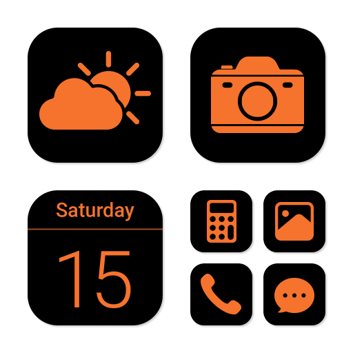 Wow Orange Black - Icon Pack