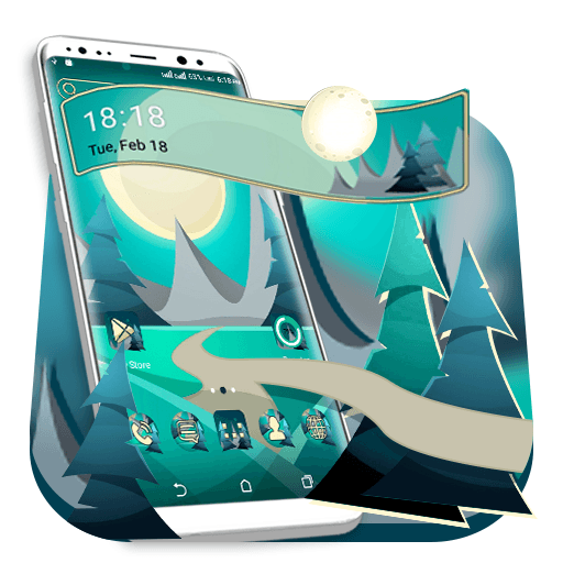 Moon Landscape Launcher Theme