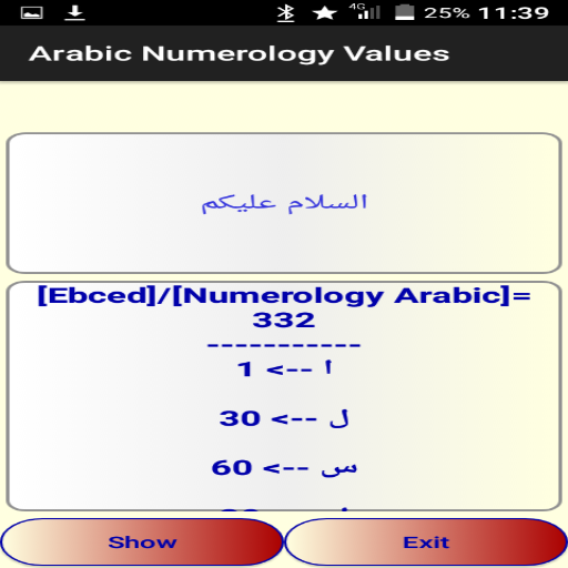 Arabic Numerology Values