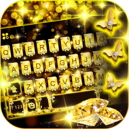 Golden Diamonds Klavye Arkapla