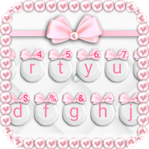 Girly Pink Bows Keyboard Theme