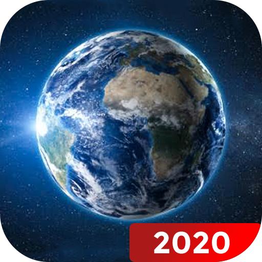 धरती जीते हैं नक्शा 2020 - सैटेलाइट दृश्य दुनिया