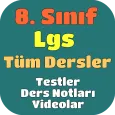 8. Sınıf Tüm Dersler Test Çöz