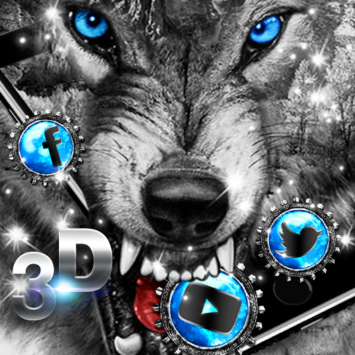 3D Iceberg Wolf Live Wallpaper Theme