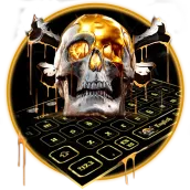 Gold Black Horrific Skull Keyboard